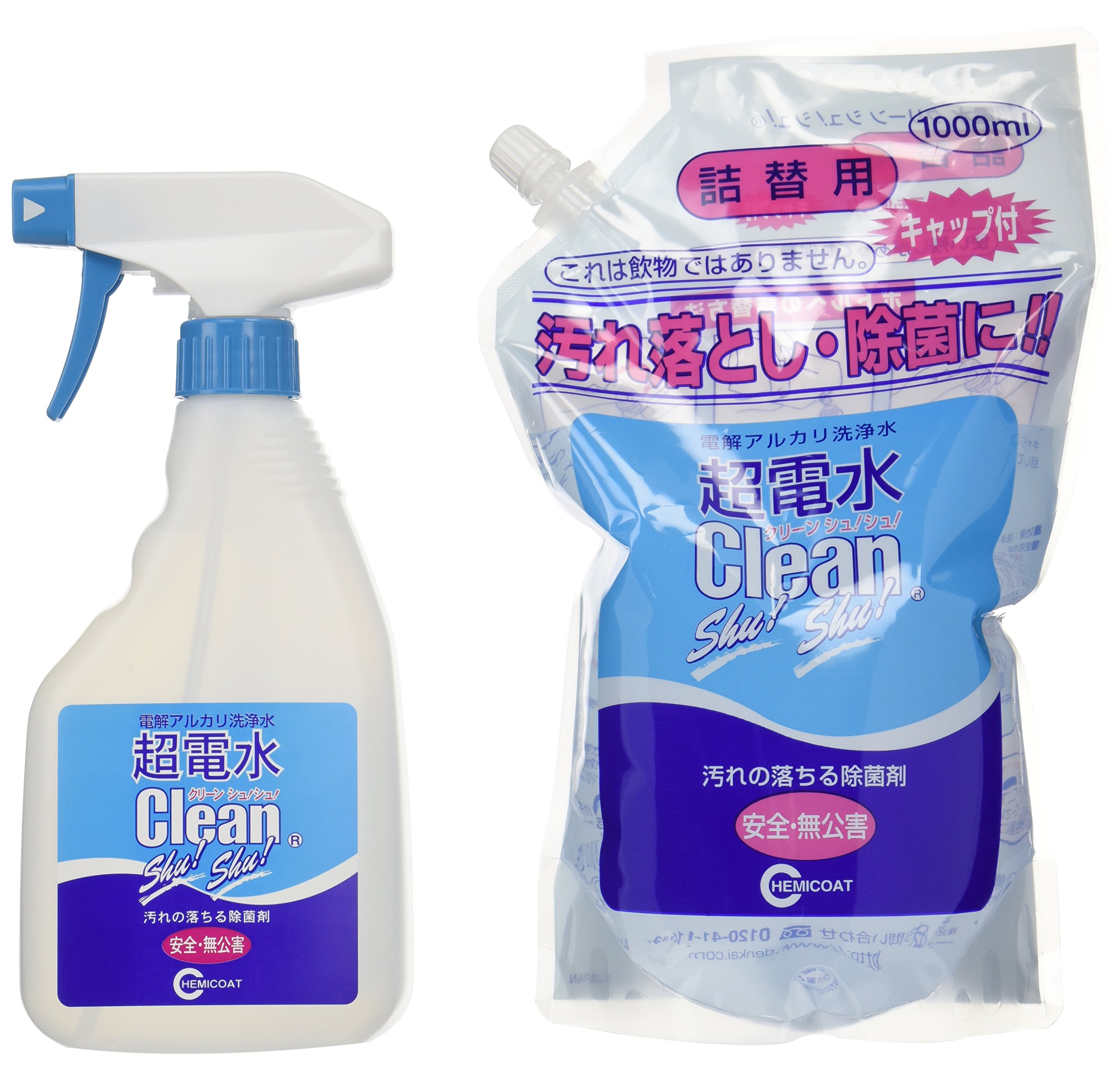 Amazon | 超電水クリーンシュ！シュ！ Lボトル500ml＋詰替用1000ml